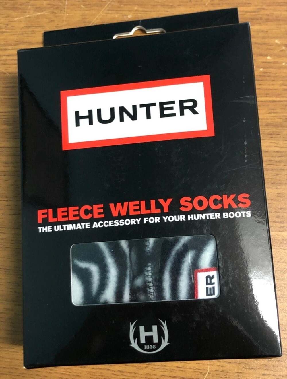 Hunter Patterned Fleece Welly Socks Zebra Print Size ML NEW